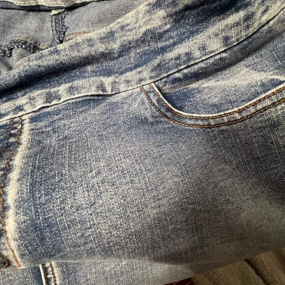 Point Zero Washed Pull On Blue Denim Mini Skirt - Picture 4 of 4
